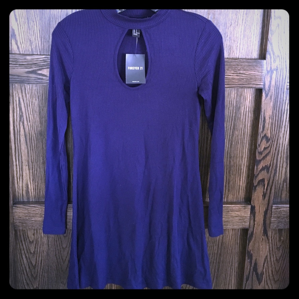 NWT Forever 21 Ribbed Keyhole Dress Sz S